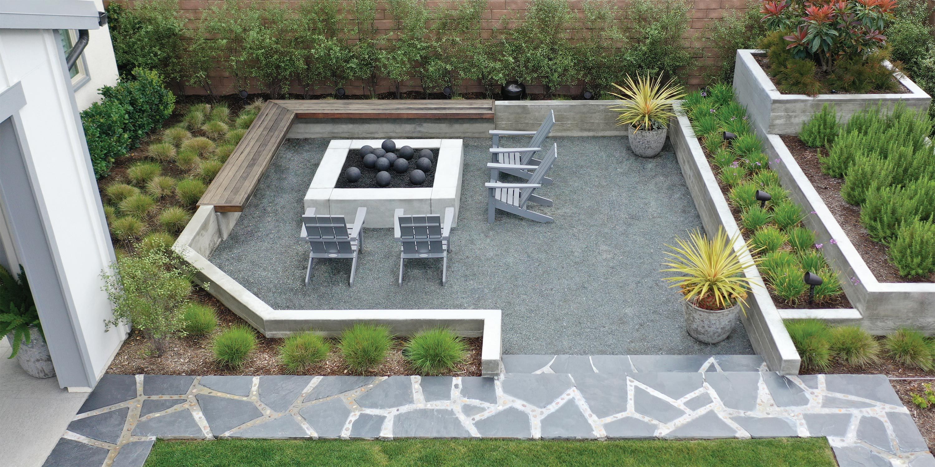 Modern house backyard