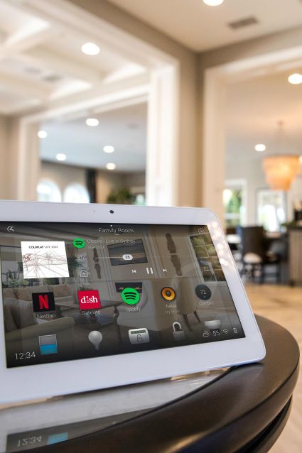 Control4 iPad on a table